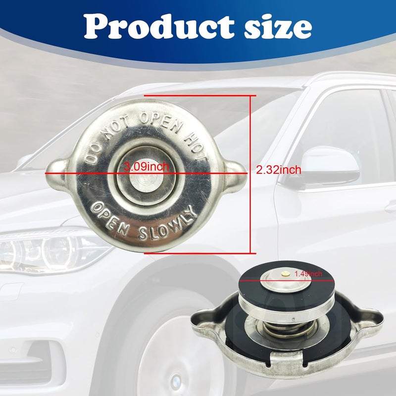 GKmow Pack-1 Radiator Cap, Stainless Steel Engine Seal Cover, 16 PSI Original Equipment Replacement, Durable Radiator Cover Assembly, Automotive Part, Compatible with Dodge, Jeep (Silver) - Image 2